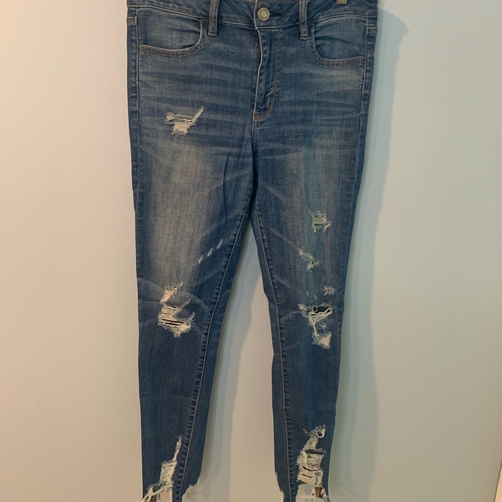 High rise ripped skinny jeans